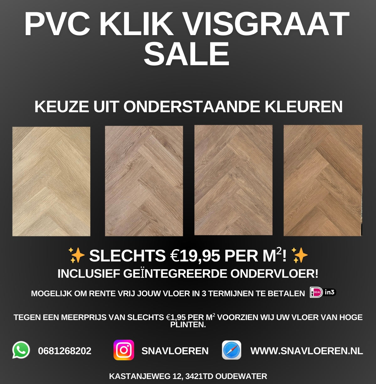 Ontvang GRATIS Kleurstalen van Onze PVC klik visgraat!